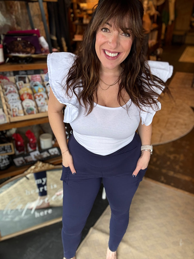 The Caitlin - Crossover Leggings with Pockets  *PREORDER*