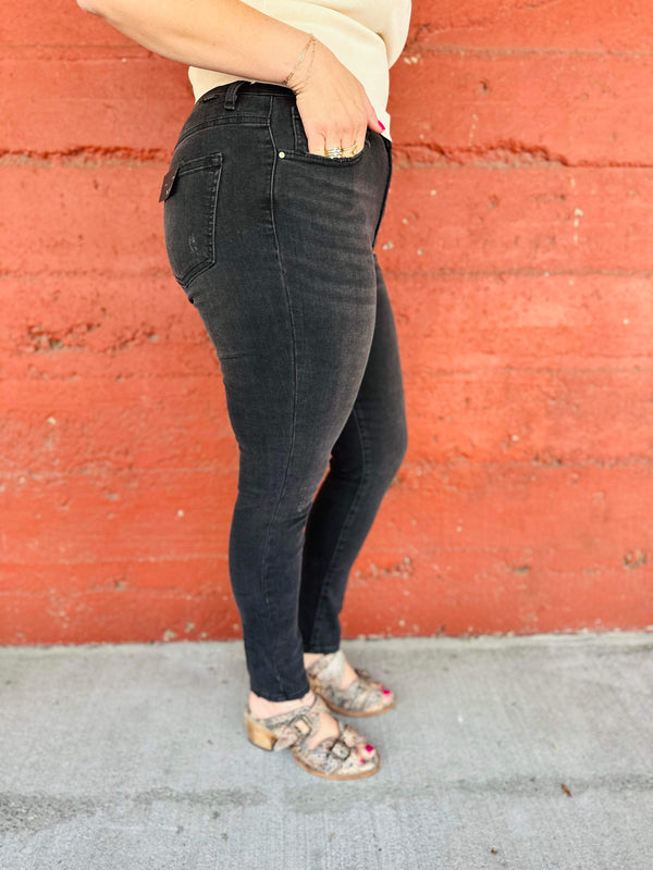 Risen Grey High Rise Basic Ankle Skinny