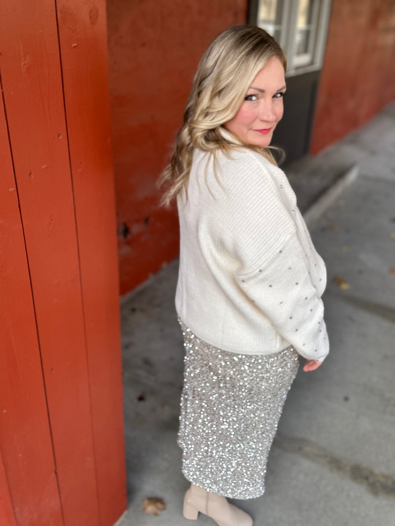 "Shining Star" Sequin Midi Skirt