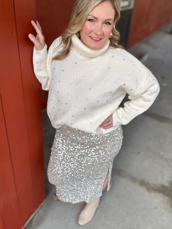 "Shining Star" Sequin Midi Skirt