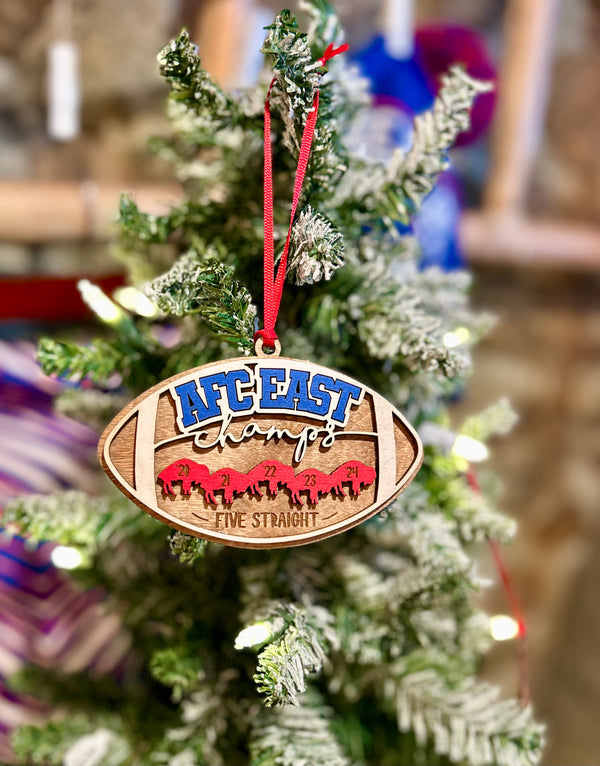 AFC East Champs 5 Peat Ornament