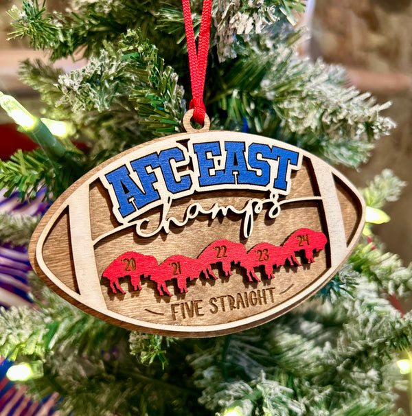 AFC East Champs 5 Peat Ornament