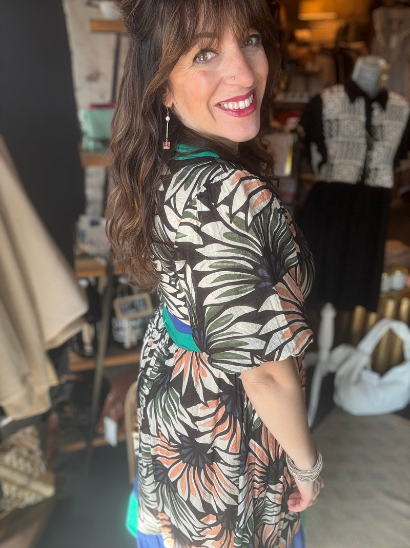 "Summer Palms" Midi Dress