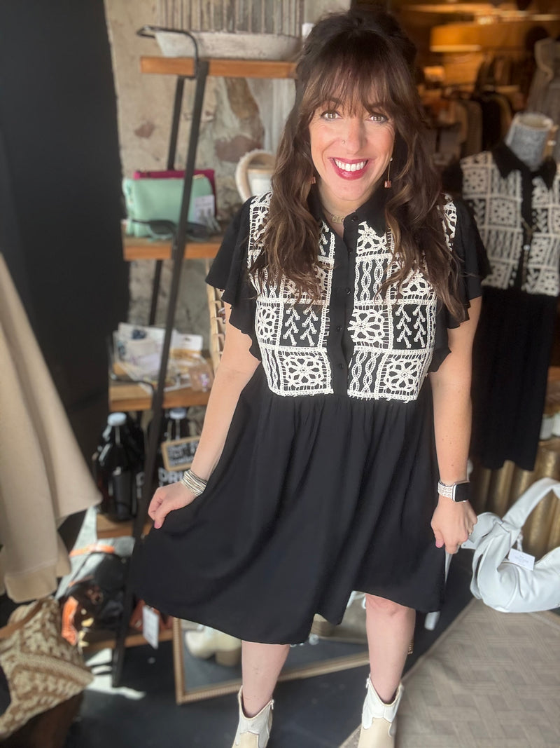 "Flirty Gal" Short Sleeve Shirt Dress