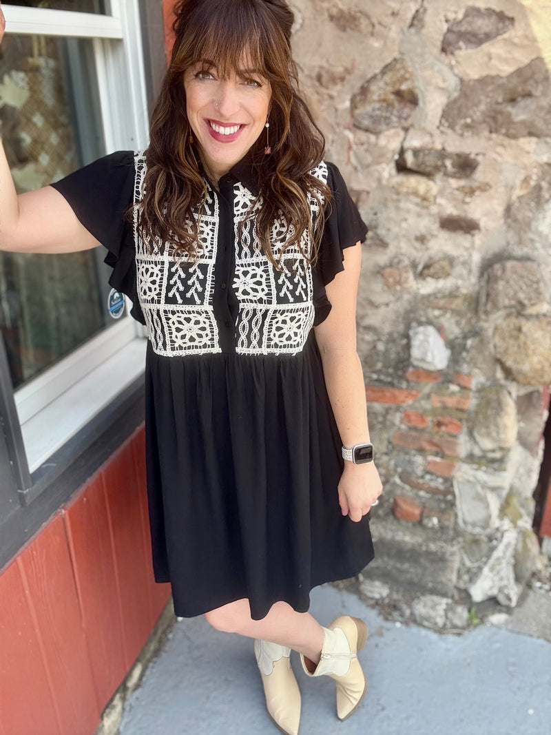 "Flirty Gal" Short Sleeve Shirt Dress