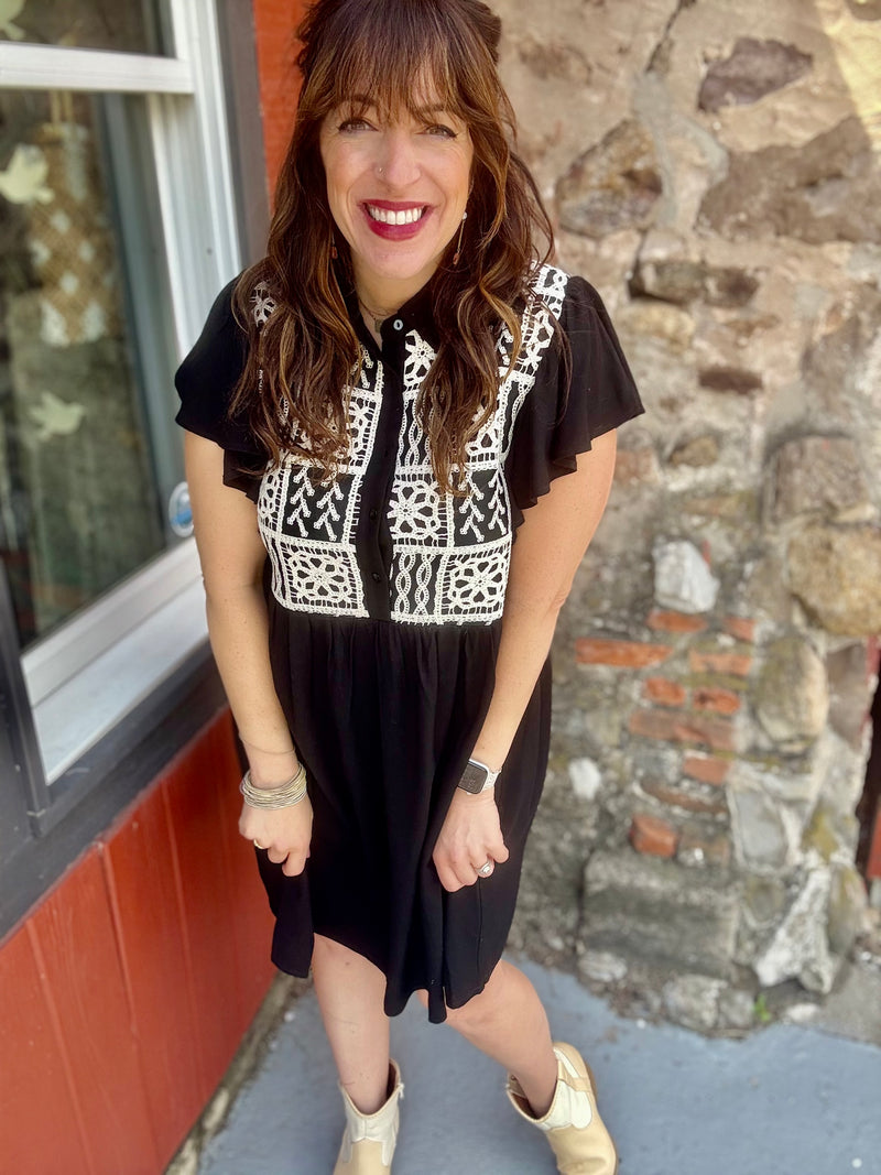 "Flirty Gal" Short Sleeve Shirt Dress
