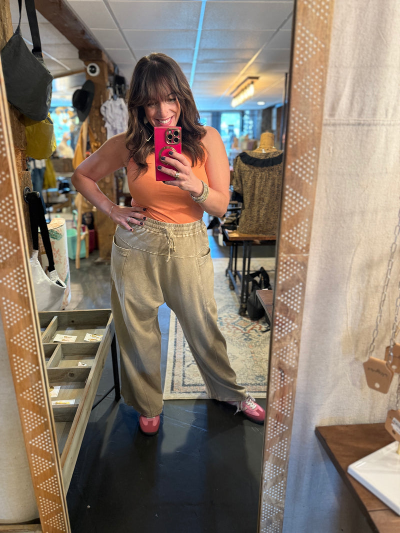 "Adventure Calls" Barrel Leg Pants