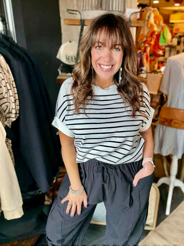"Sail Away" Boat Neck Top