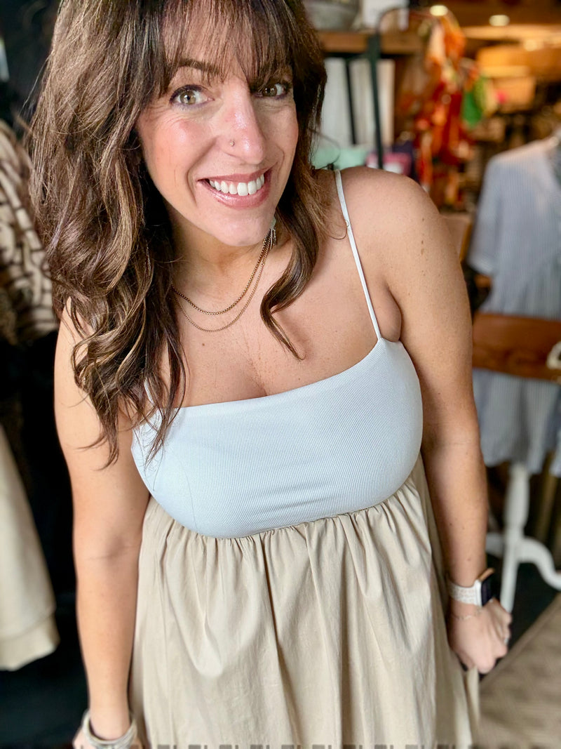"Neutral Ground" Midi Dress