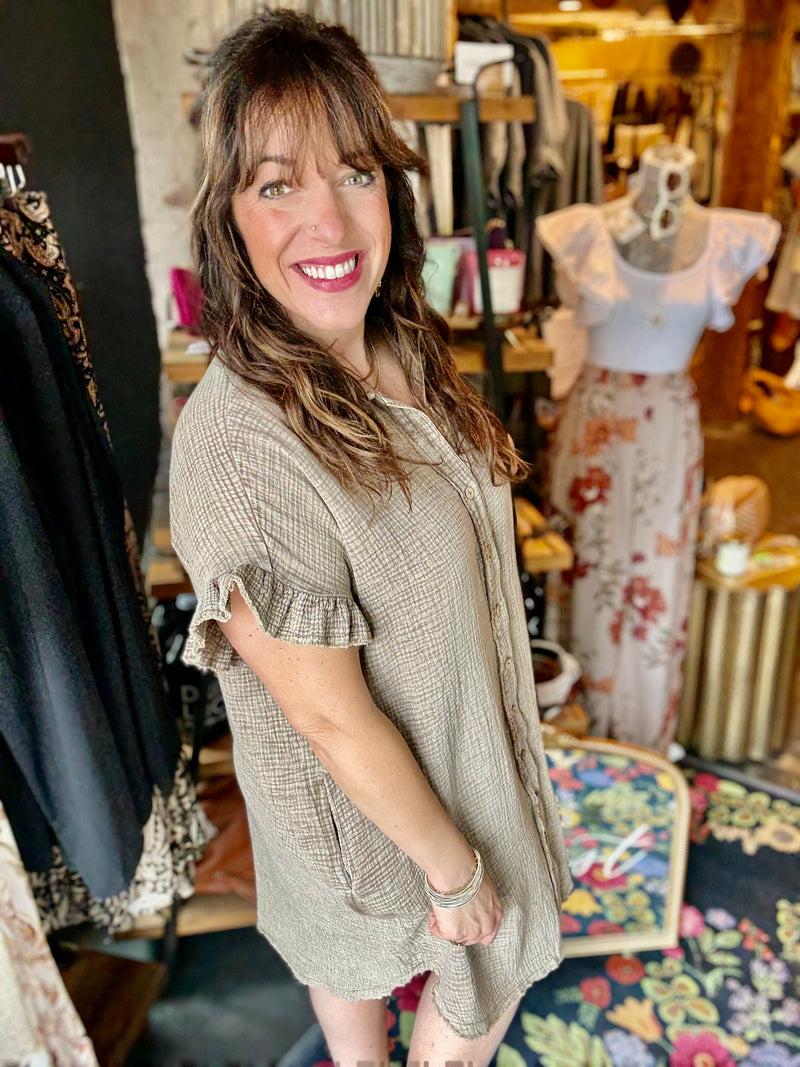 "Without You" Mineral Wash Dress *New Color*