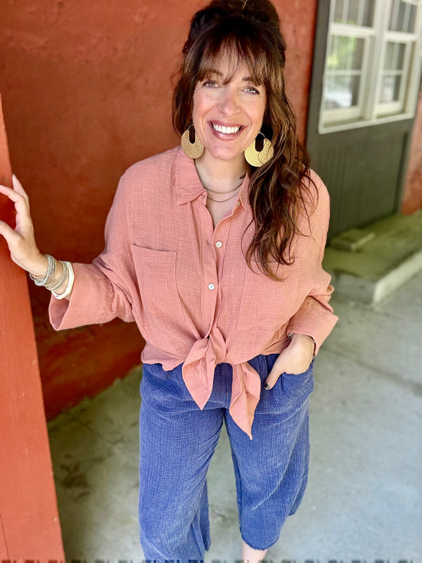 "Breezy Days" Button Down Top *New Colors*