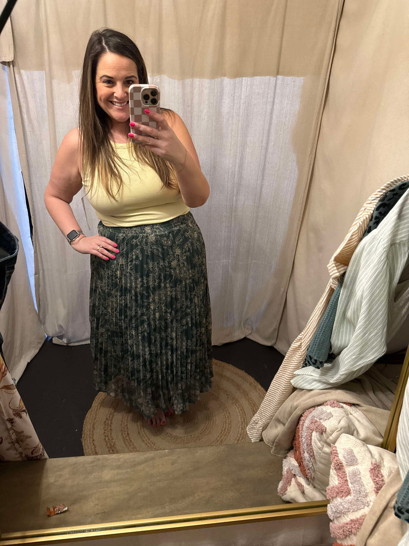 "Wind in My Ways" Pleated Maxi Skirt