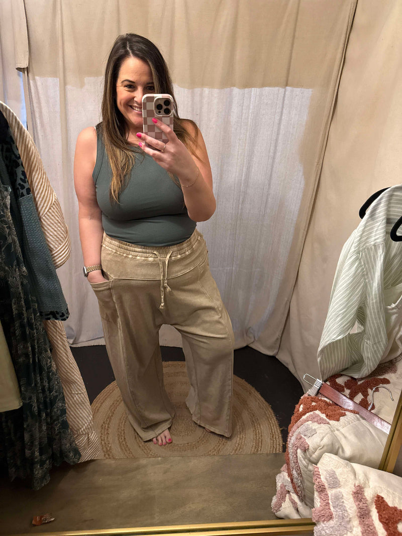 "Adventure Calls" Barrel Leg Pants