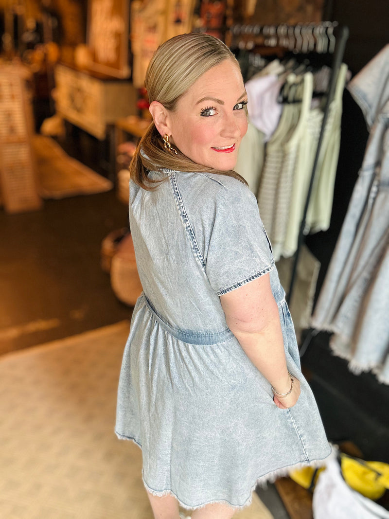"Hip Chic" Button Down Dress