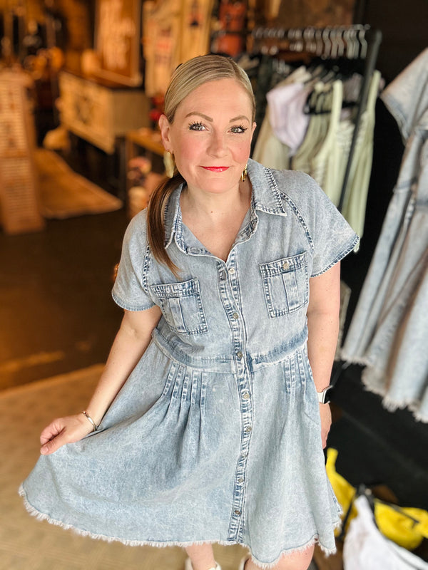 "Hip Chic" Button Down Dress