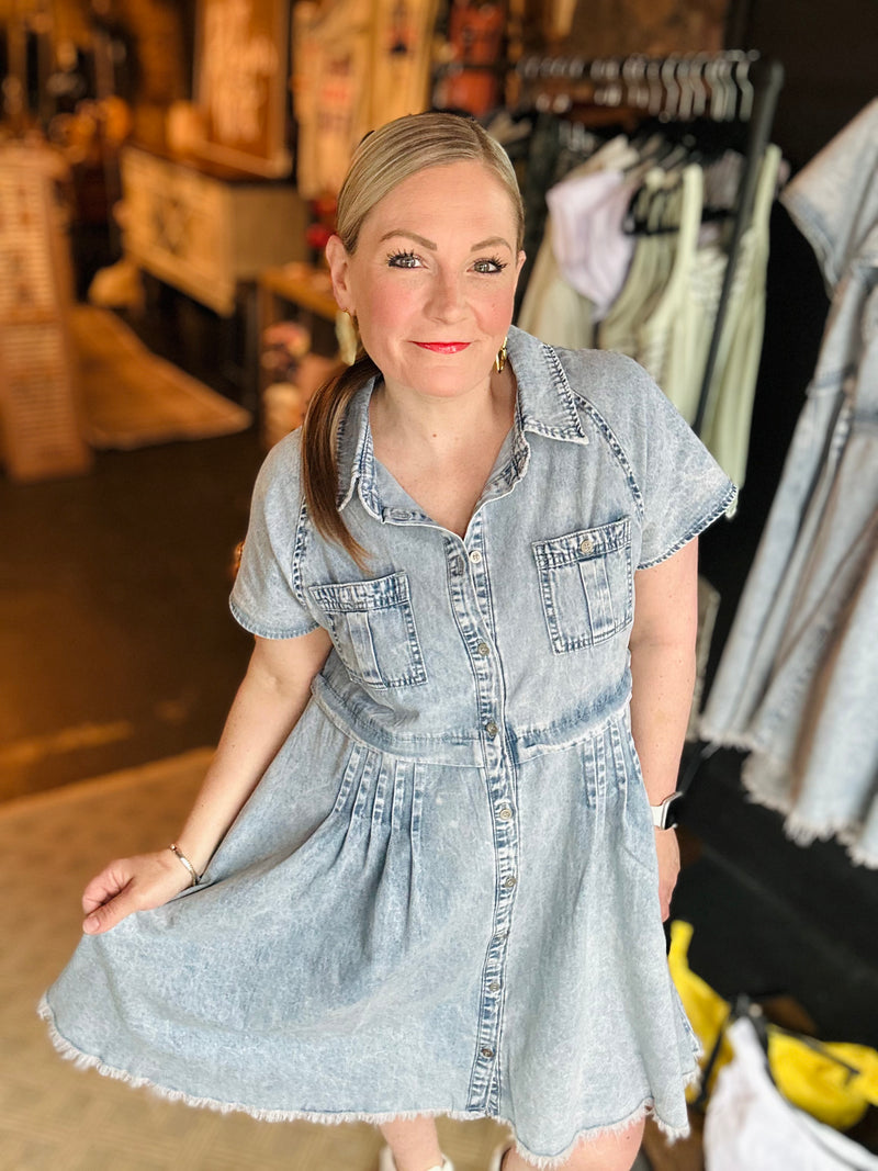 "Hip Chic" Button Down Dress