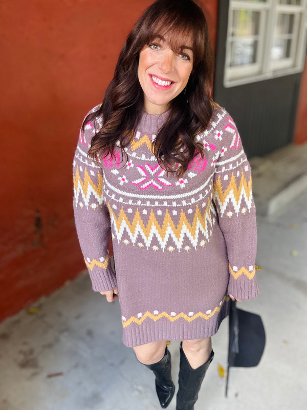 Fair Isle Sweater Dress