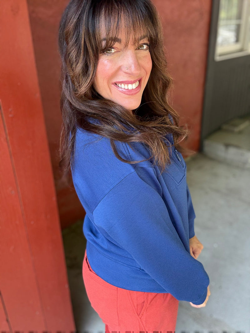 Zenana Scuba Half Zip Kangaroo Pullover *BUFFALO*