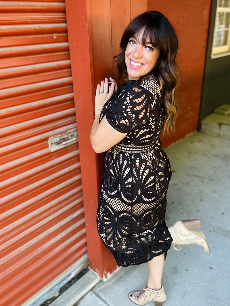 "Black Crochet Dreams" Dress
