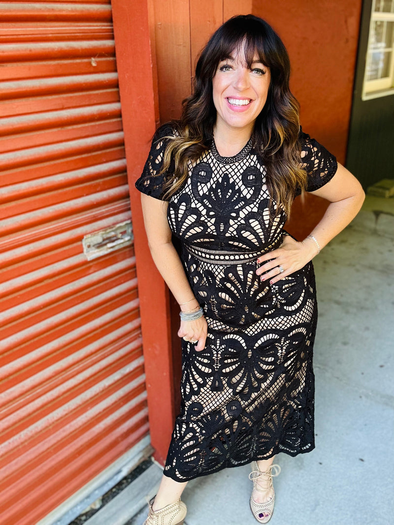 "Black Crochet Dreams" Dress