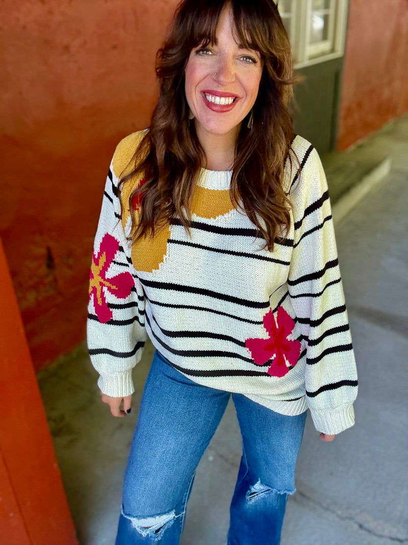 POL PREORDER Floral Pop Sweater