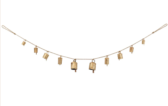 Iron & Jute Gold Bell Garland