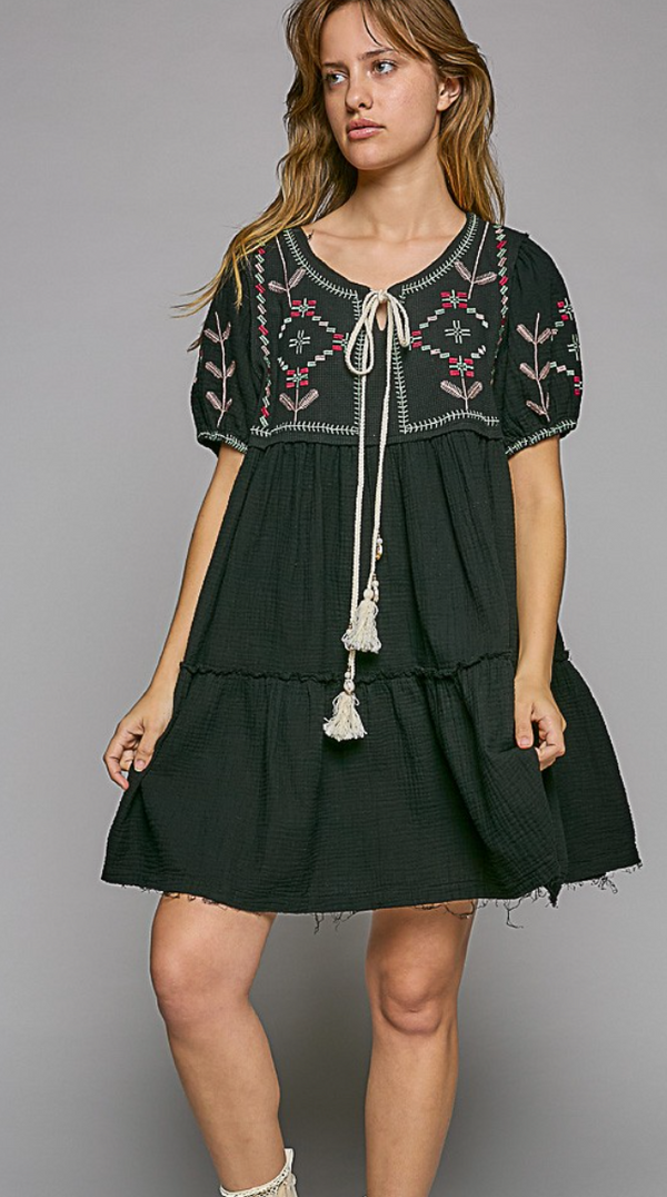 “The Alps” Embroidered Dress *New Color*