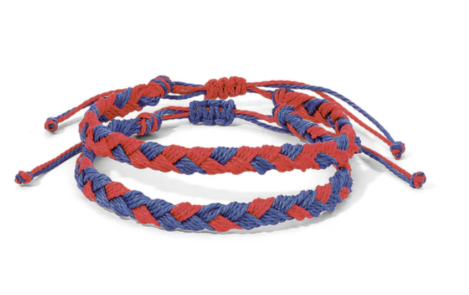 Team Color Braided Bracelet Set