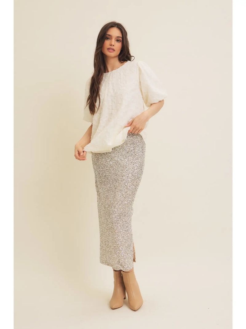 "Shining Star" Sequin Midi Skirt