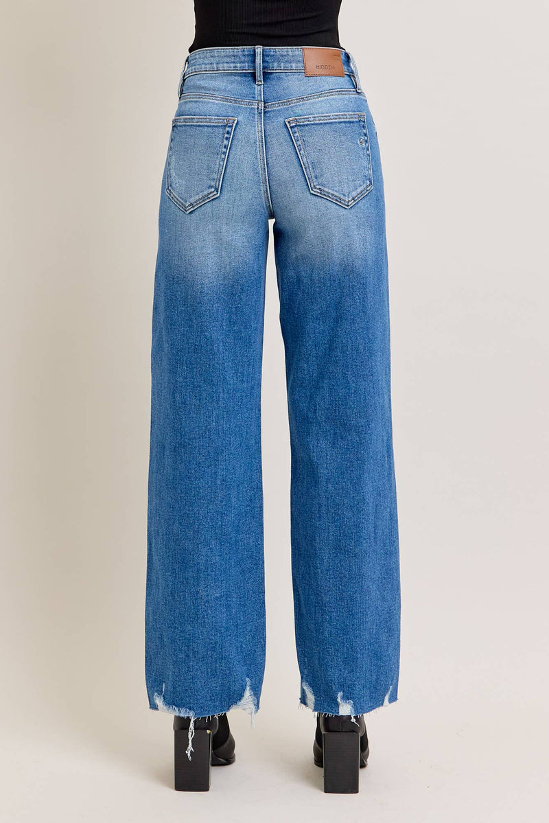 Hidden Medium Dark Distressed Stretch Dad Jean
