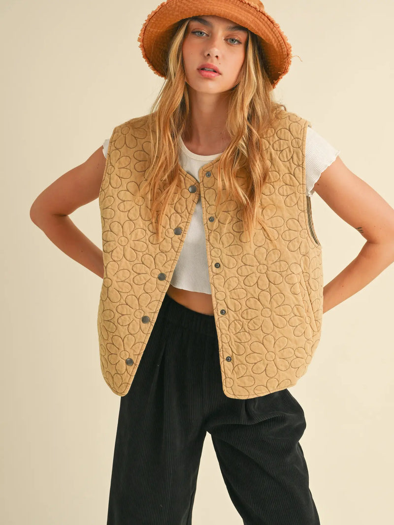 "Petal Power" Quilted Vest