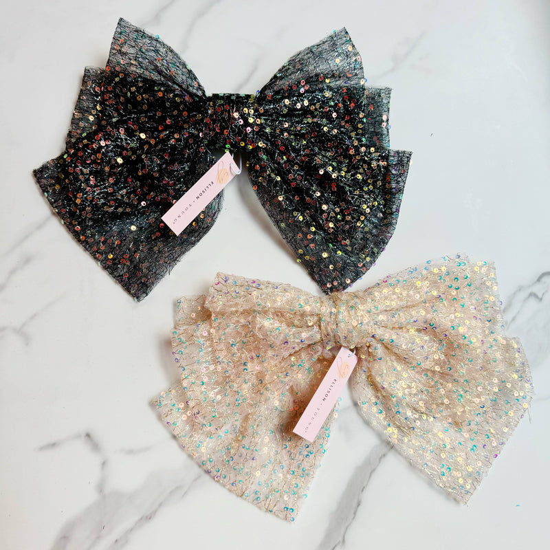 Shimmer Lover Bow Hair Clip