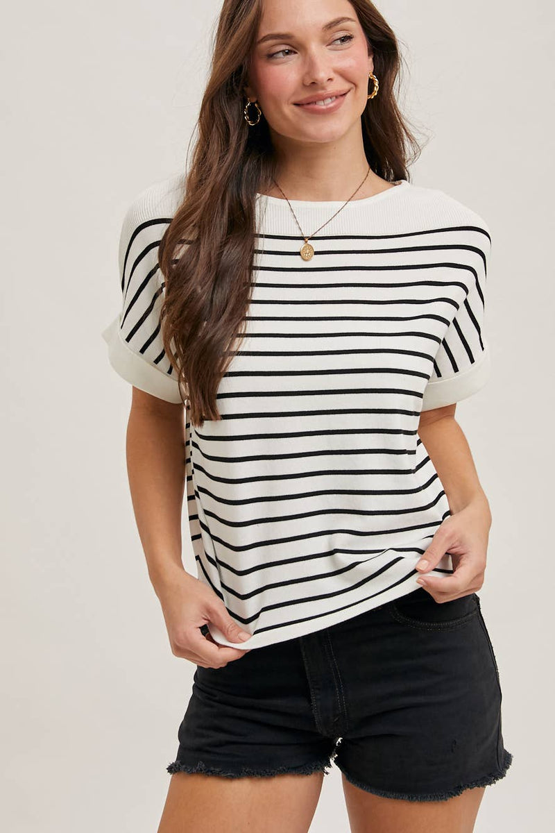"Sail Away" Boat Neck Top