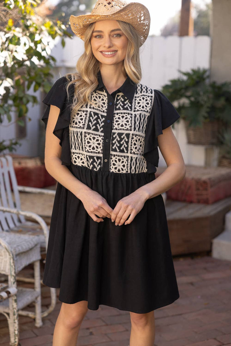 "Flirty Gal" Short Sleeve Shirt Dress