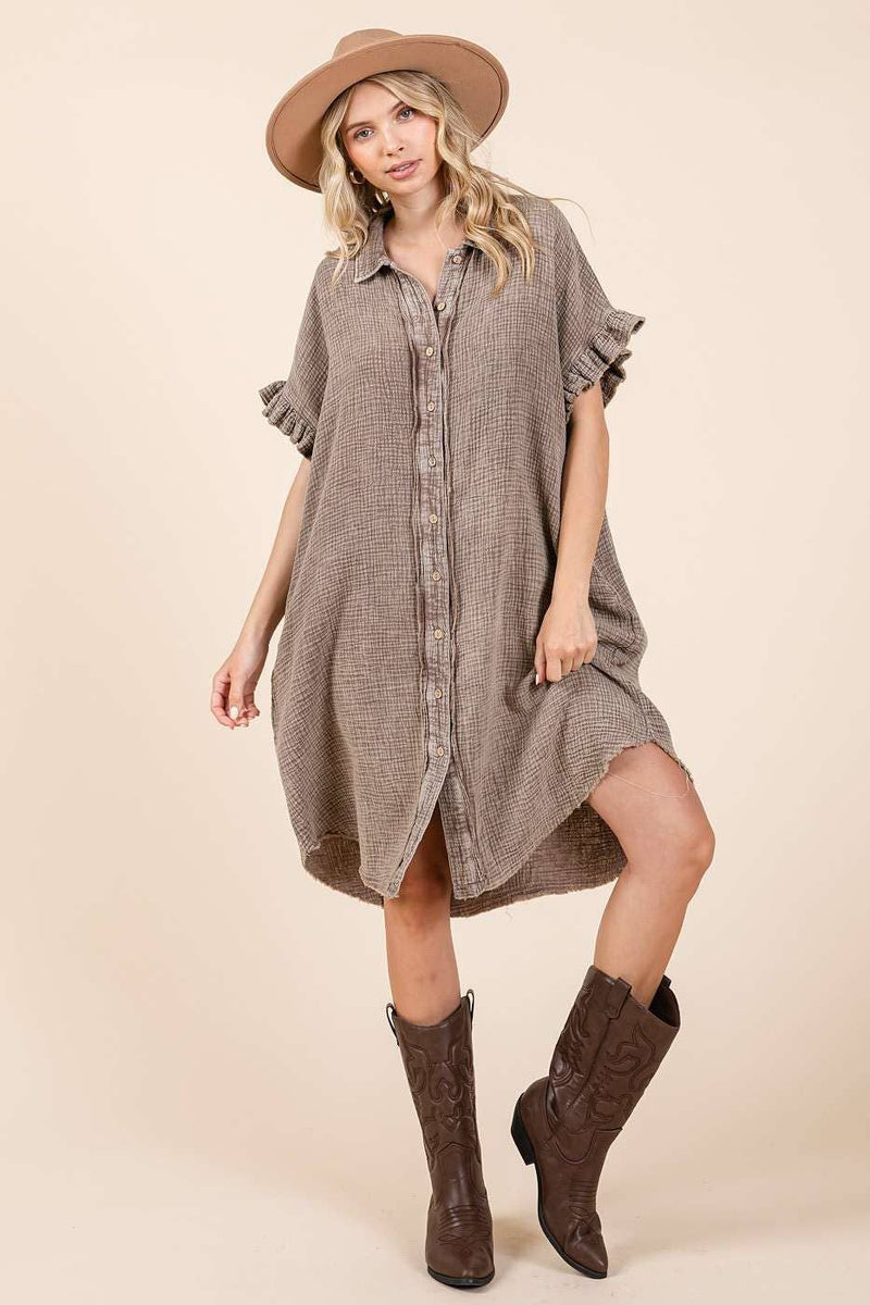 "Without You" Mineral Wash Dress *New Color*