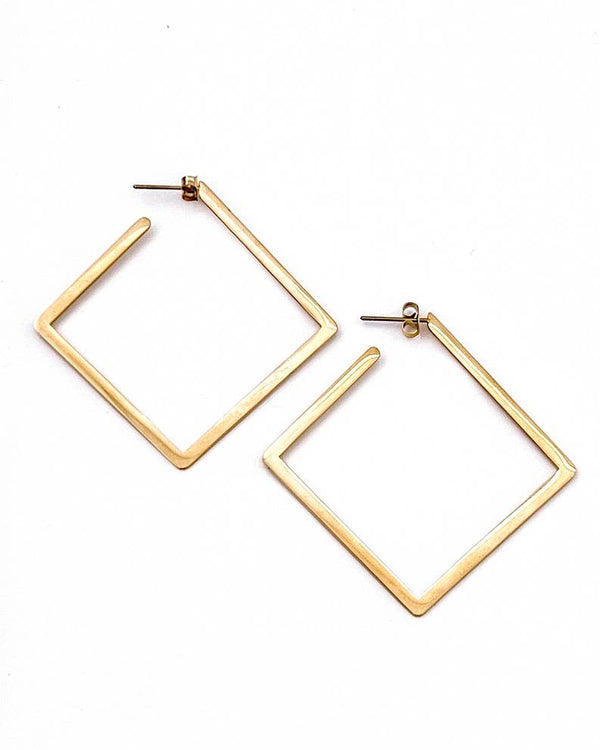 Eliora Gold Open Square Earrings