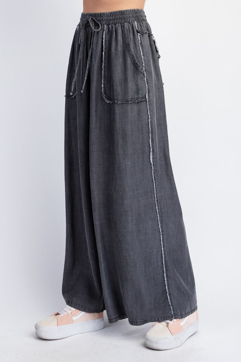 Easel Preorder- WASHED CHAMBRAY PALAZZO PANTS
