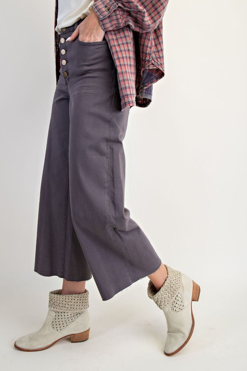 EASEL PREORDER- Button Front Stretch Twill Pants
