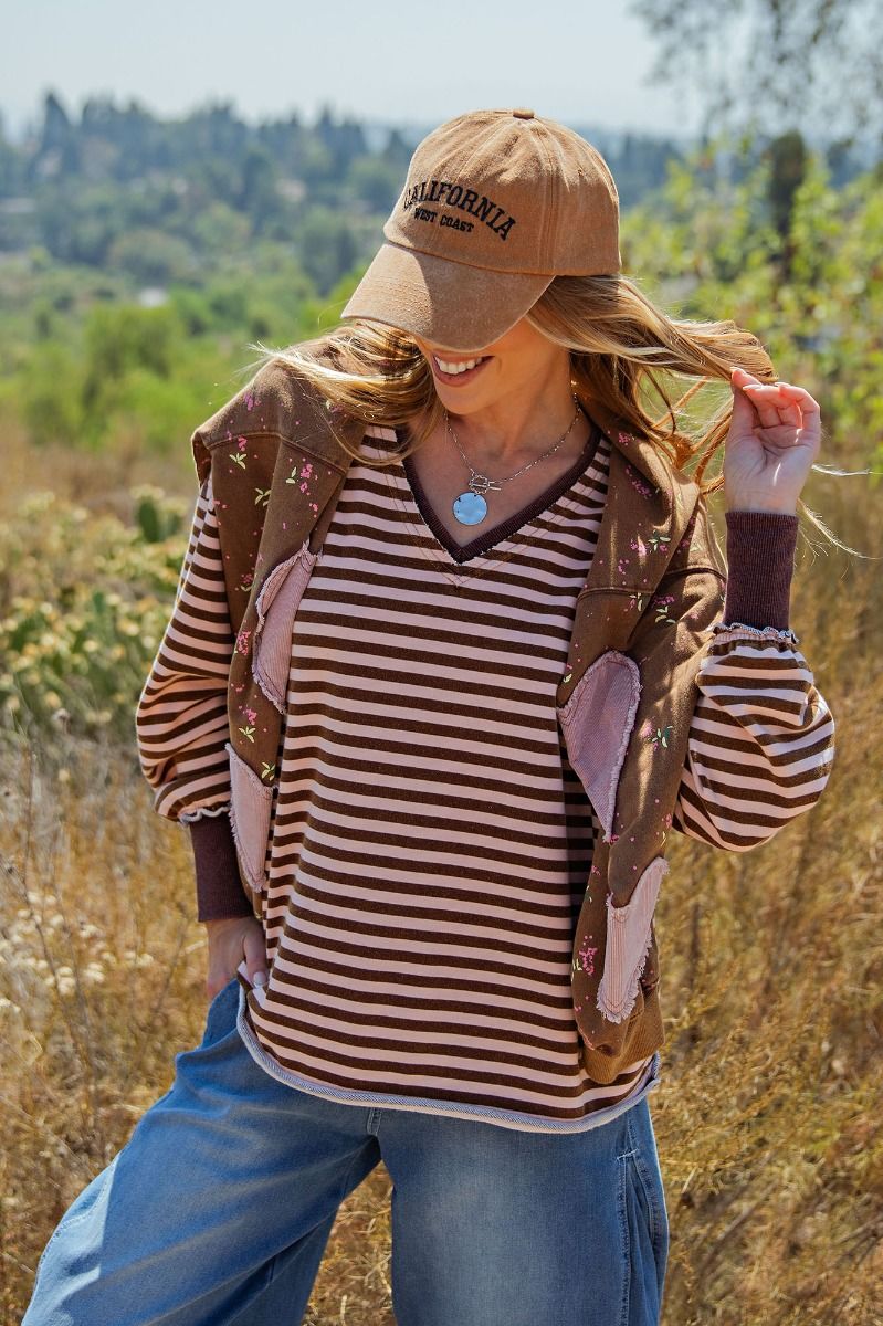 EASEL PREORDER- STRIPED WASHED TERRY PULLOVER