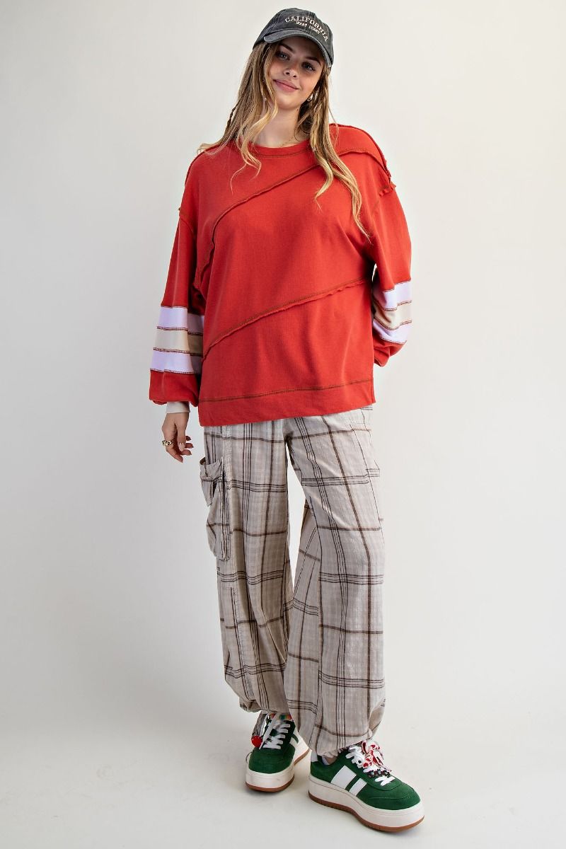 EASEL PREORDER- COLOR MIX EMBROIDERED WASHED PULLOVER
