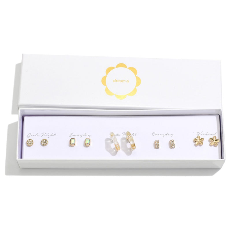 Boxed 5 Piece Earring Set