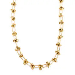"Chrishelle" Gold Knot Chain Necklace